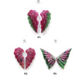 Ruby Gemstone Carving: Natural Untreated Unheated Red Ruby Hand Carved Angel Wings Butterfly Pair For Jewelry