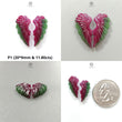 Ruby Gemstone Carving: Natural Untreated Unheated Red Ruby Hand Carved Angel Wings Butterfly Pair For Jewelry