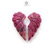 Ruby Gemstone Carving: Natural Untreated Unheated Red Ruby Hand Carved Angel Wings Butterfly Pair For Jewelry