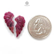 Ruby Gemstone Carving: Natural Untreated Unheated Red Ruby Hand Carved Angel Wings Butterfly Pair For Jewelry