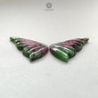 Ruby Gemstone Carving: Natural Untreated Unheated Red Ruby Hand Carved Angel Wings Butterfly Pair For Jewelry