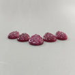 Ruby Gemstone Carving: 65.70cts Natural Untreated Unheated Red Ruby Hand Carved Pear Shape 23*11mm - 27.5*14mm 5pcs Set July Birthstone