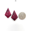 Ruby Gemstone Carving : 56.10cts Natural Untreated Unheated Red Ruby Hand Carved Pear Shape 34*22mm Pair