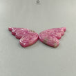 Zoisite Ruby Gemstone Carving: 48.60cts Natural Untreated Pink Ruby Hand Carved Butterfly 38*18mm Pair For Jewelry July Birthstone