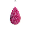 Ruby Gemstone Carving: Natural Untreated Unheated Red Ruby Hand Carved Pear, Oval Shape 1pc for Jewelry July Birthstone