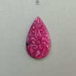 Ruby Gemstone Carving: Natural Untreated Unheated Red Ruby Hand Carved Pear, Oval Shape 1pc for Jewelry July Birthstone