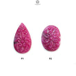 Ruby Gemstone Carving: Natural Untreated Unheated Red Ruby Hand Carved Pear, Oval Shape 1pc for Jewelry July Birthstone