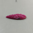 Ruby Gemstone Carving: Natural Untreated Unheated Red Ruby Hand Carved Pear, Oval Shape 1pc for Jewelry July Birthstone