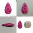 Ruby Gemstone Carving: Natural Untreated Unheated Red Ruby Hand Carved Pear, Oval Shape 1pc for Jewelry July Birthstone