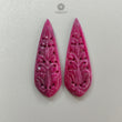 Ruby Gemstone Carving : 58.70cts Natural Untreated Unheated Red Ruby Hand Carved Pear Shape 45*15.5mm Pair For Earring