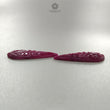 Ruby Gemstone Carving : 58.70cts Natural Untreated Unheated Red Ruby Hand Carved Pear Shape 45*15.5mm Pair For Earring