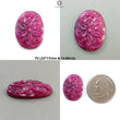 Ruby Gemstone Carving: Natural Untreated Unheated Red Ruby Hand Carved Pear, Oval Shape 1pc for Jewelry July Birthstone