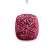 Ruby Gemstone Carving: Natural Untreated Unheated Red Ruby Hand Carved Cushion Shape 1pc for Jewelry July Birthstone