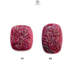 Ruby Gemstone Carving: Natural Untreated Unheated Red Ruby Hand Carved Cushion Shape 1pc for Jewelry July Birthstone