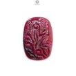 Ruby Gemstone Carving: Natural Untreated Unheated Red Ruby Hand Carved Cushion Shape 1pc for Jewelry July Birthstone