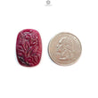 Ruby Gemstone Carving: Natural Untreated Unheated Red Ruby Hand Carved Cushion Shape 1pc for Jewelry July Birthstone