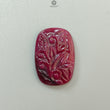 Ruby Gemstone Carving: Natural Untreated Unheated Red Ruby Hand Carved Cushion Shape 1pc for Jewelry July Birthstone