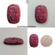 Ruby Gemstone Carving: Natural Untreated Unheated Red Ruby Hand Carved Cushion Shape 1pc for Jewelry July Birthstone