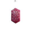 Ruby Gemstone Carving: Natural Untreated Unheated Red Ruby Hand Carved Hexagon, Heart Shape 1pc for Jewelry July Birthstone