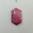 Ruby Gemstone Carving: Natural Untreated Unheated Red Ruby Hand Carved Hexagon, Heart Shape 1pc for Jewelry July Birthstone