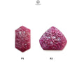 Ruby Gemstone Carving: Natural Untreated Unheated Red Ruby Hand Carved Hexagon, Heart Shape 1pc for Jewelry July Birthstone