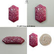 Ruby Gemstone Carving: Natural Untreated Unheated Red Ruby Hand Carved Hexagon, Heart Shape 1pc for Jewelry July Birthstone