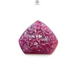 Ruby Gemstone Carving: Natural Untreated Unheated Red Ruby Hand Carved Hexagon, Heart Shape 1pc for Jewelry July Birthstone