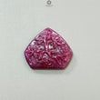 Ruby Gemstone Carving: Natural Untreated Unheated Red Ruby Hand Carved Hexagon, Heart Shape 1pc for Jewelry July Birthstone