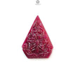 Ruby Gemstone Carving: Natural Untreated Unheated Red Ruby Hand Carved Triangle, Pear Shape 1pc for Jewelry July Birthstone