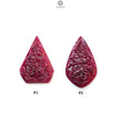 Ruby Gemstone Carving: Natural Untreated Unheated Red Ruby Hand Carved Triangle, Pear Shape 1pc for Jewelry July Birthstone