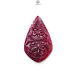 Ruby Gemstone Carving: Natural Untreated Unheated Red Ruby Hand Carved Triangle, Pear Shape 1pc for Jewelry July Birthstone