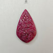 Ruby Gemstone Carving: Natural Untreated Unheated Red Ruby Hand Carved Triangle, Pear Shape 1pc for Jewelry July Birthstone