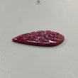 Ruby Gemstone Carving: Natural Untreated Unheated Red Ruby Hand Carved Triangle, Pear Shape 1pc for Jewelry July Birthstone