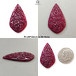 Ruby Gemstone Carving: Natural Untreated Unheated Red Ruby Hand Carved Triangle, Pear Shape 1pc for Jewelry July Birthstone