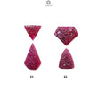 Ruby Gemstone Carving: Natural Untreated Unheated Red Ruby Hand Carved Fancy Shape 2pcs Set for Jewelry July Birthstone