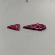 Ruby Gemstone Carving: Natural Untreated Unheated Red Ruby Hand Carved Fancy Shape 2pcs Set for Jewelry July Birthstone