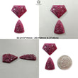 Ruby Gemstone Carving: Natural Untreated Unheated Red Ruby Hand Carved Fancy Shape 2pcs Set for Jewelry July Birthstone