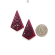 Ruby Gemstone Carving : 68.80cts Natural Untreated Unheated Red Ruby Hand Carved Pear Shape 42*26.5mm Pair