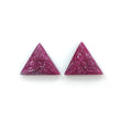 Ruby Gemstone Carving : 14.20cts Natural Untreated Unheated Red Ruby Hand Carved Triangle Shape 15mm Pair