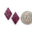 Ruby Gemstone Carving : 17.80cts Natural Untreated Unheated Red Ruby Hand Carved Marquise Shape  11mm-14mm Pair