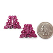 Ruby Gemstone Carving : 35.50cts Natural Untreated Unheated Red Ruby Hand Carved Uneven Shape 19*26mm Pair