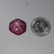 Star Ruby Gemstone Cabochon : 42.90cts Natural Untreated Red Ruby 6Ray Star Hexagon Shape 20.5*18mm