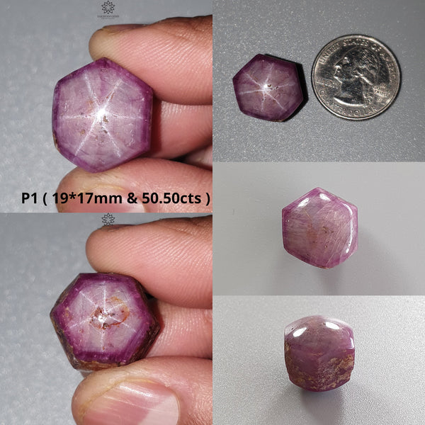 Star Ruby Gemstone Cabochon : Natural Untreated Unheated Red 6Ray Star Ruby Oval Shape 1pc For Jewelry