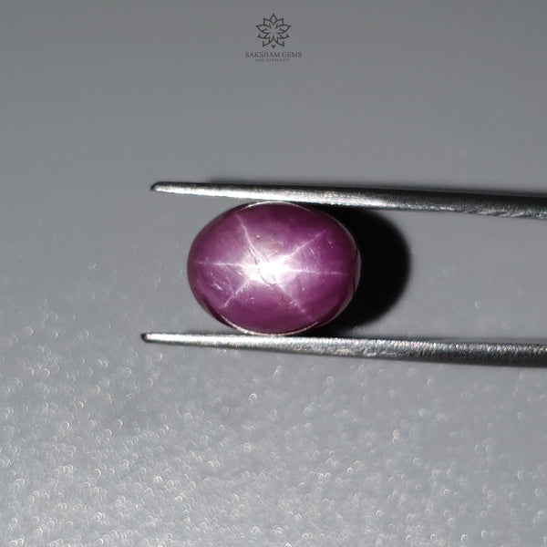 Star Ruby Gemstone Cabochon : 11.30cts Natural Untreated Unheated Red Ruby 12*9mm Oval Shape 1pc