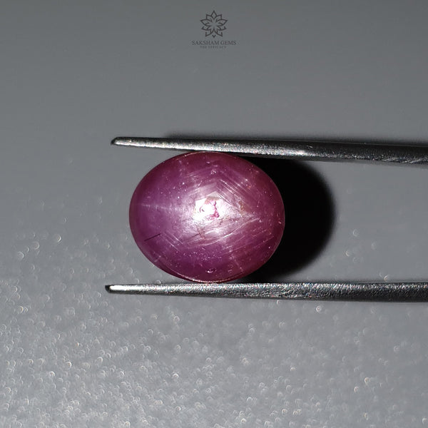 Star Ruby Gemstone Cabochon : 13.60cts Natural Untreated Unheated Red Ruby 13*11mm Oval Shape 1pc