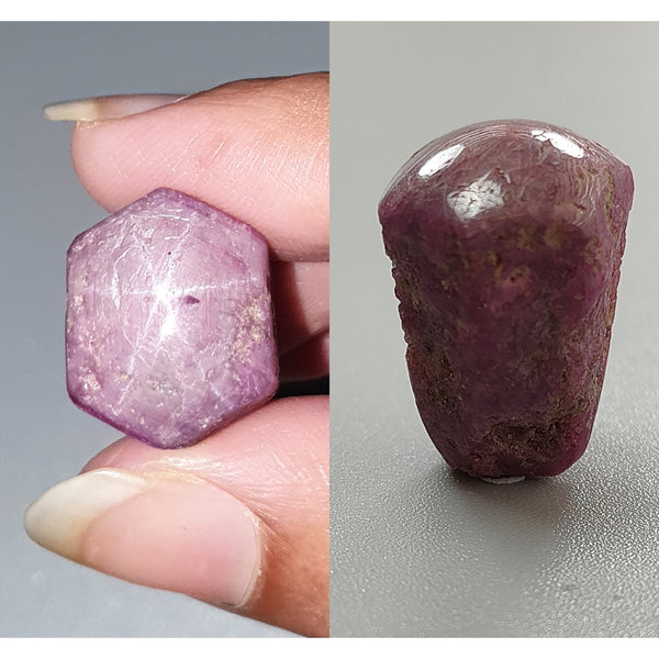 Star Ruby Gemstone Wand Specimen :  50.10cts. Natural Untreated Unheated Red 6Ray Johnson Mines Star Ruby Hexagon Shape 17*14mm 1pc