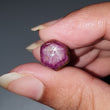 Star Ruby Gemstone Wand Specimen :  19.20cts. Natural Untreated Unheated Red 6Ray Johnson Mines Star Ruby Hexagon Shape 10*9mm 1pc