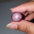 Star Ruby Gemstone Wand Specimen : 45.50cts. Natural Untreated Unheated Red 6Ray Johnson Mines Star Ruby Hexagon Shape 15*14mm 1pc