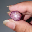 Star Ruby Gemstone Wand Specimen : 34.40cts.  Natural Untreated Unheated Red 6Ray Johnson Mines Star Ruby Hexagon Shape 18*11mm 1pc