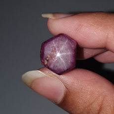 Star Ruby Gemstone Wand Specimen : 38.90cts. Natural Untreated Unheated Red 6Ray Johnson Mines Star Ruby Hexagon Shape 13*12mm 1pc